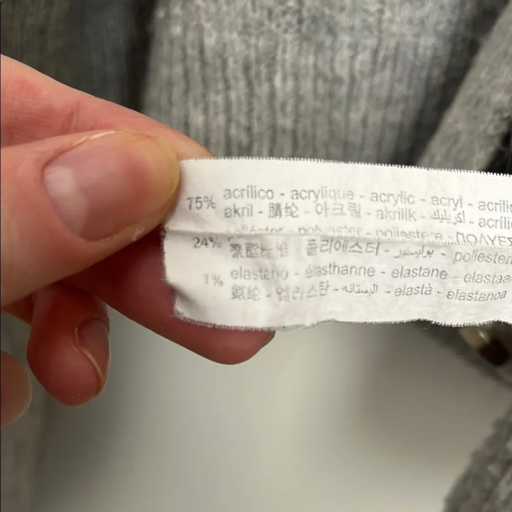 Stradivarius Gray Ribbed Cardigan by  - Image 6