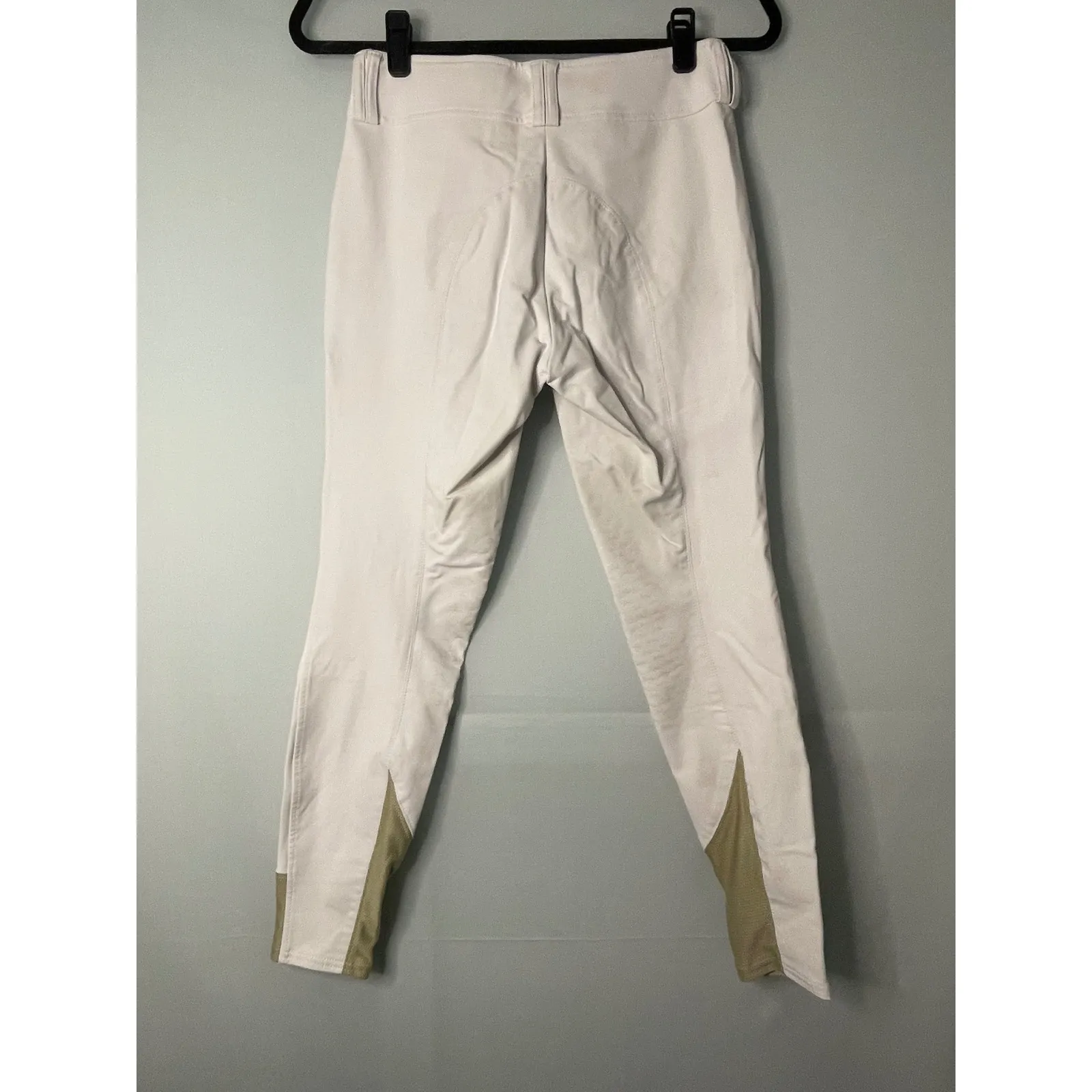 Tailored Equestrian Breeches Riding Pants Cream Textured Knee Patch 26R White Size 26 - Image 8