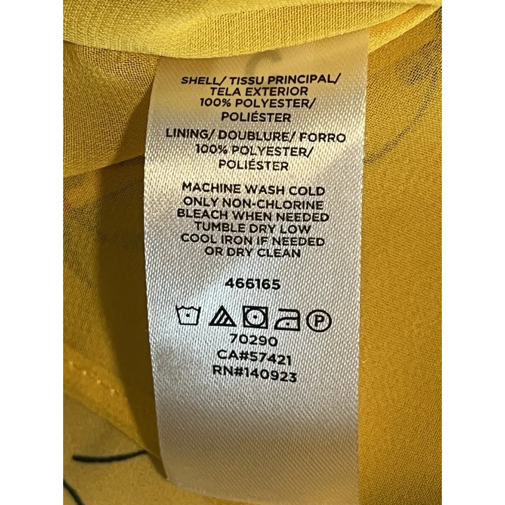 Loft Blouse Women's Size M Yellow Floral Chiffon Bohemian Top Tiered Ruffle Tank - Image 7