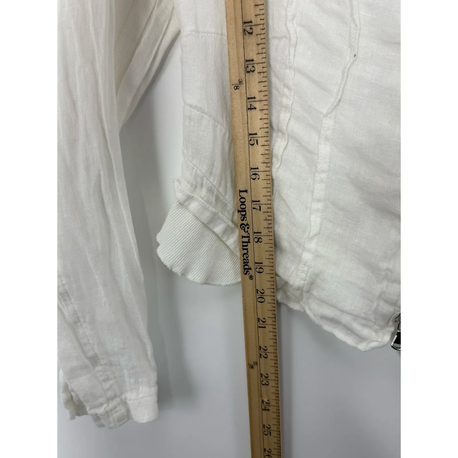 Inizio White Linen Zip Front Fitted Jacket Made in Italy M Coastal Beachy Size M - Image 6