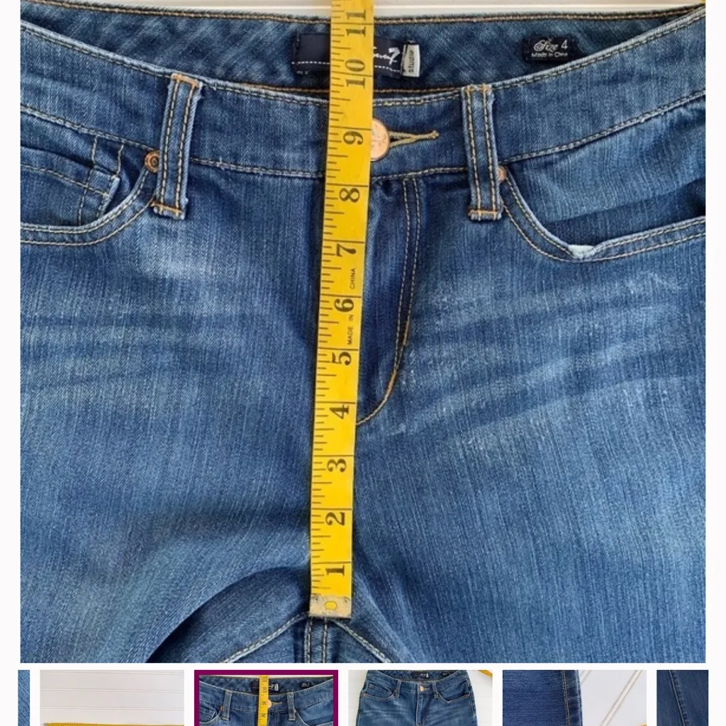 Seven7 Blue Flare Wide Leg Jeans - Image 5