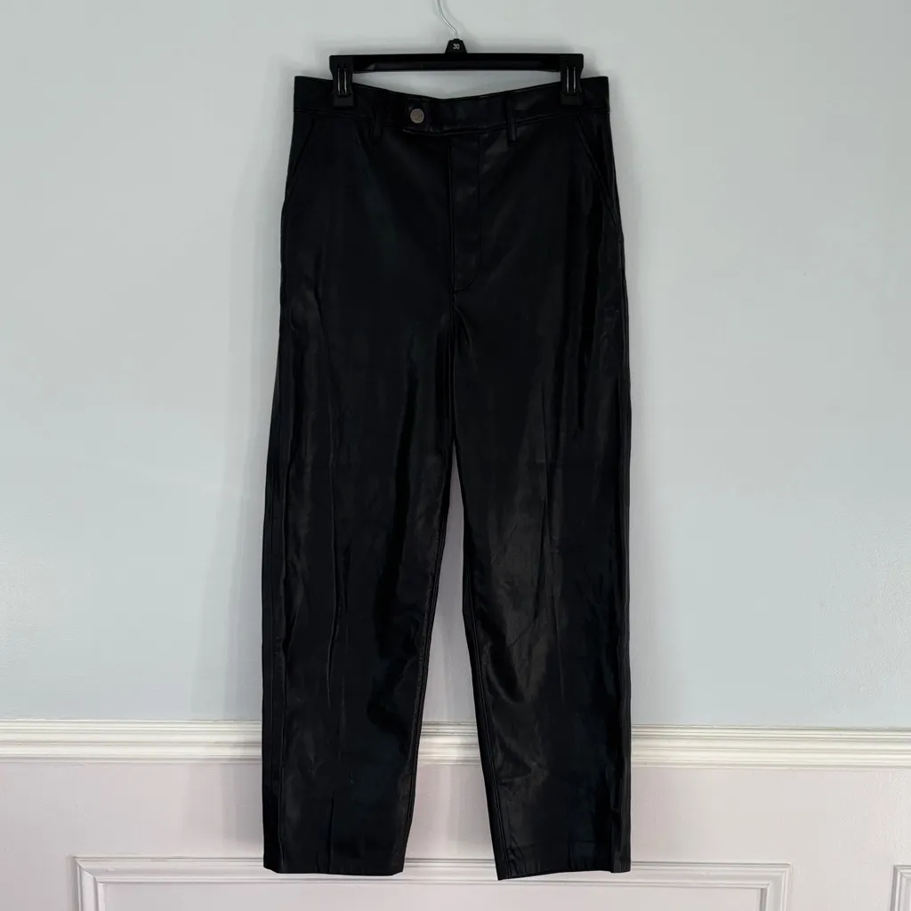 Levi’s Math Club Slacks Faux Leather Trouser High Rise Straight Leg Pant Sz 30 - Image 3
