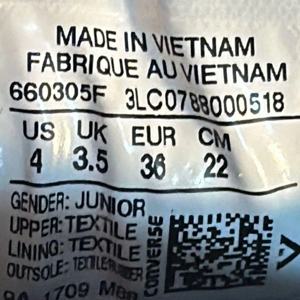 Converse All Stars Junior Grey Size 4 - Image 7