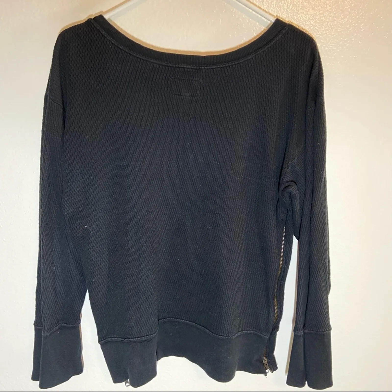 Current/Elliott Thermal Long Sleeve Gold Side Zip Black 0 XS - Image 4