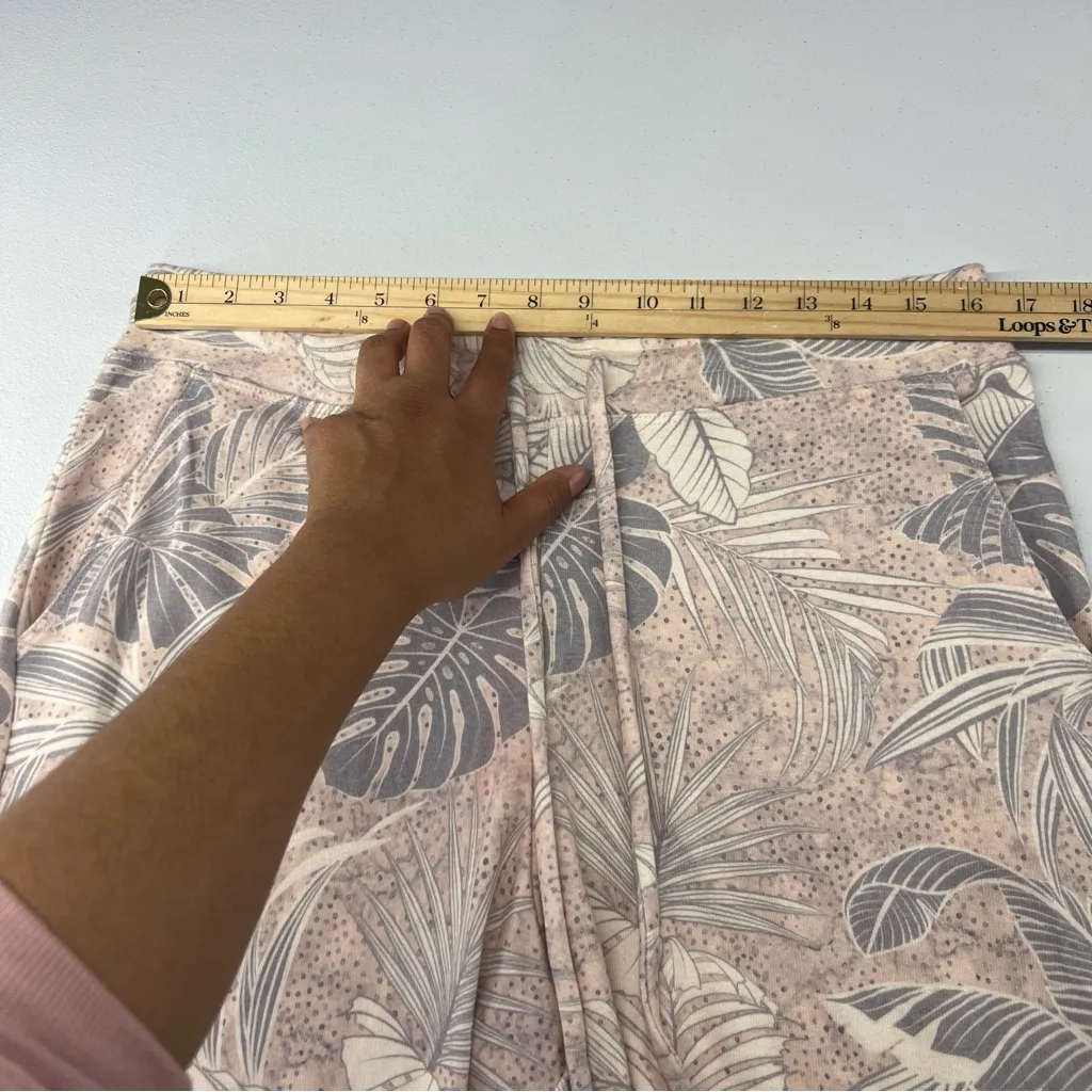 Sundry Pastel Leaf Print Soft Stretch Jogger Pants Drawstring Loungewear Size 4 - Image 12