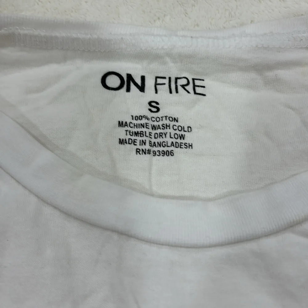 On fire white long sleeve cropped - Image 2