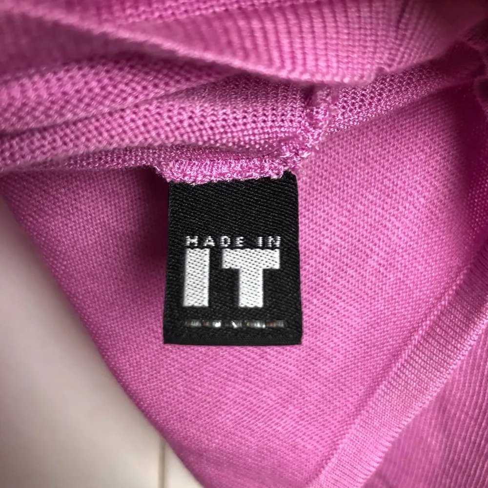 Vintage Versus Versace Pink Open Front Cardigan Silk Crochet Detail - Image 5