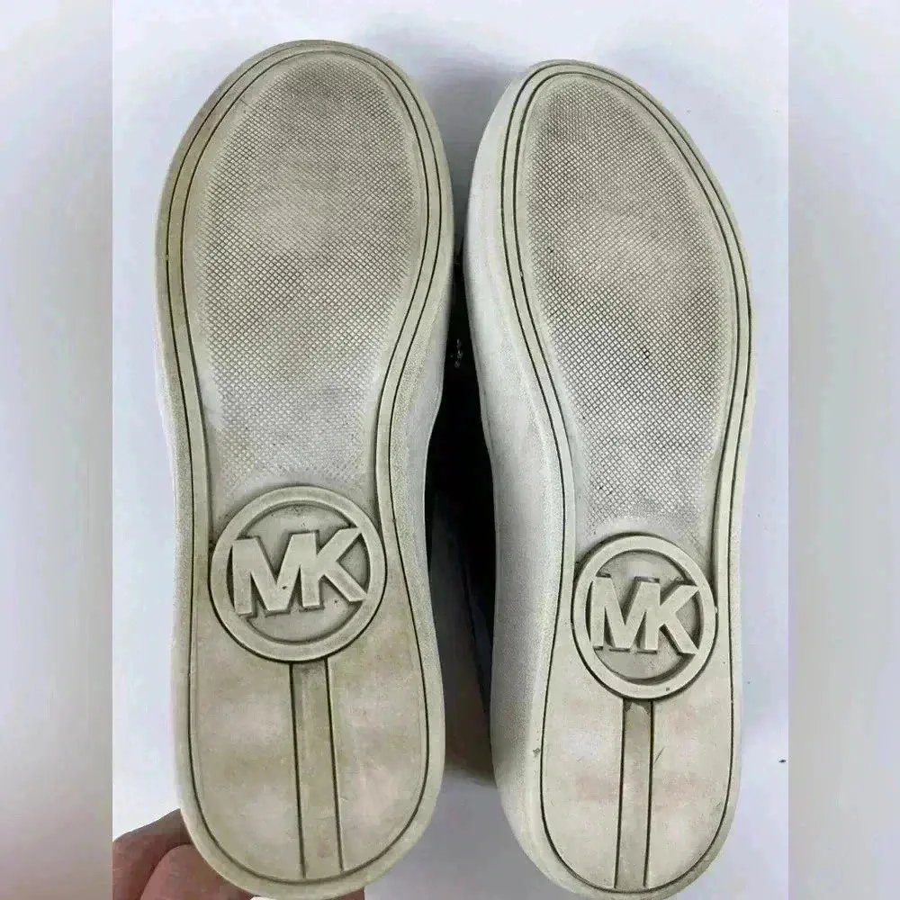 Michael Kors Keaton Slip On Sneaker metallic Floral toe Leather Black-Size 8 - Image 8