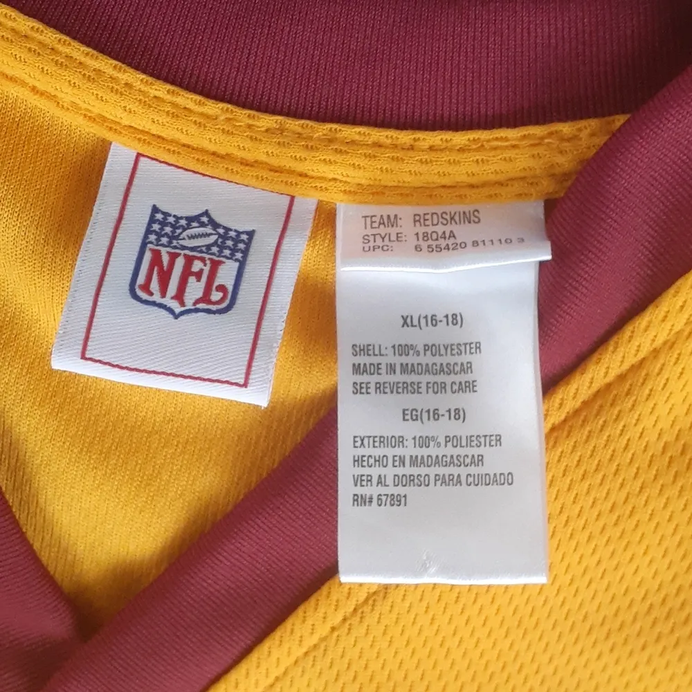 NFL Washington Redskins V-Neck Jersey Top SIZE XL - Image 2