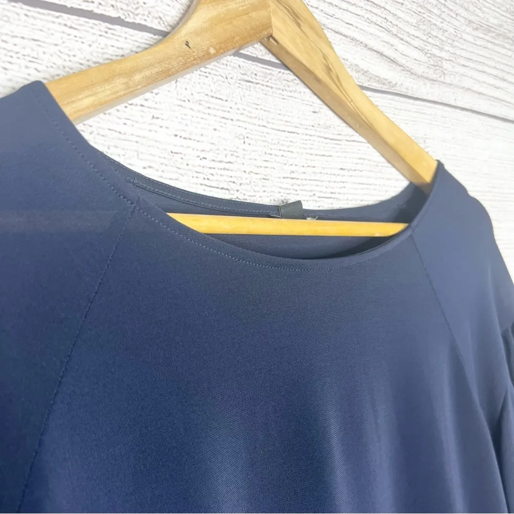 Ann Taylor Navy Blue Long Sleeve Bell Cuff Blouse Top Size Small - Image 4