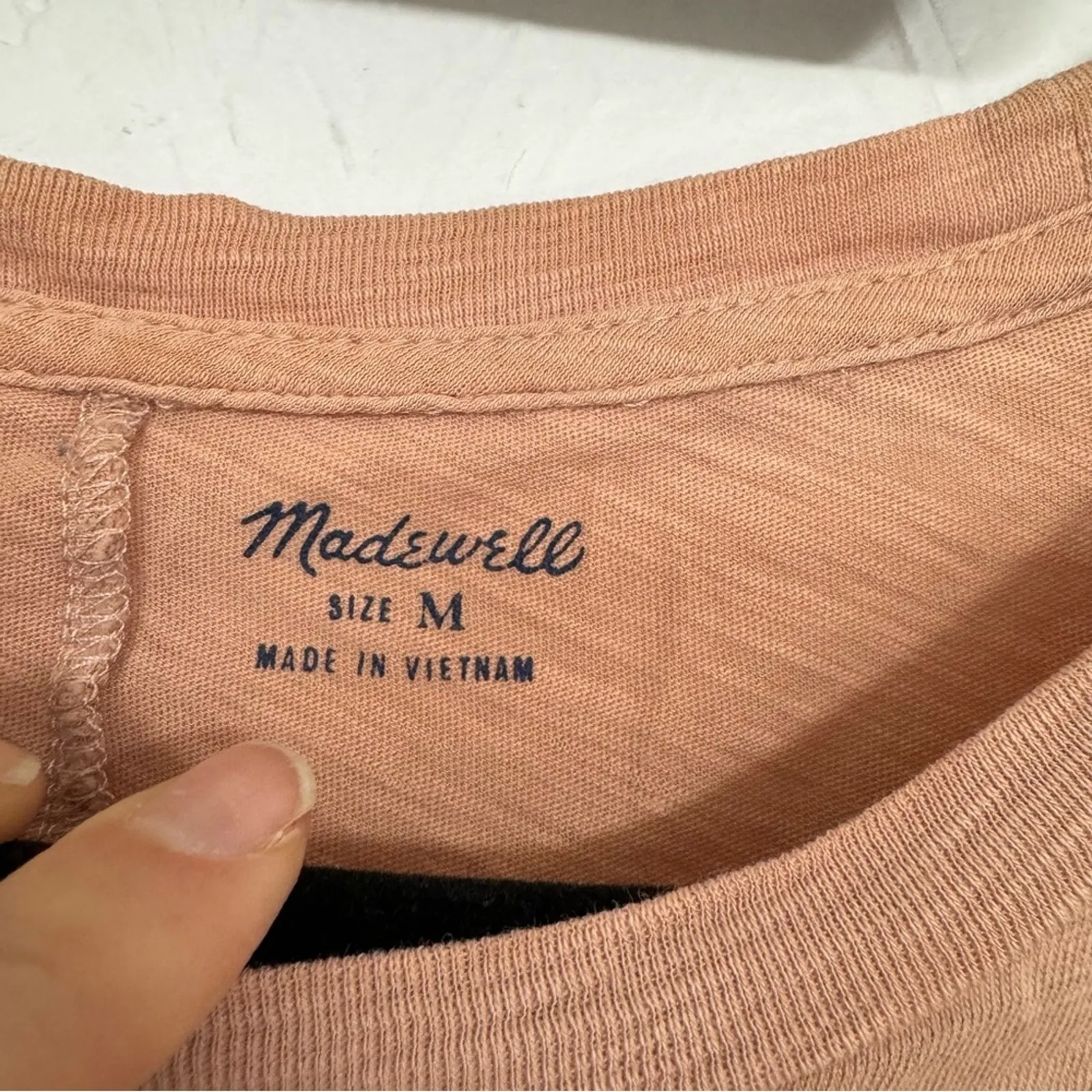 Madewell Pink Burnout Long Sleeve Tee Shirt Womens M Casual Fall Classic Blouse - Image 5