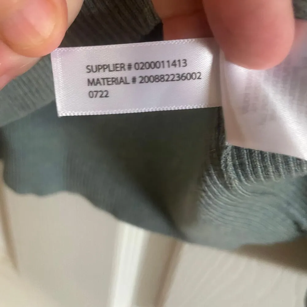 Lauren Ralph Lauren Faux Leather Trim Turtleneck Sweater XL Teal Heather/brown Blue - Image 6