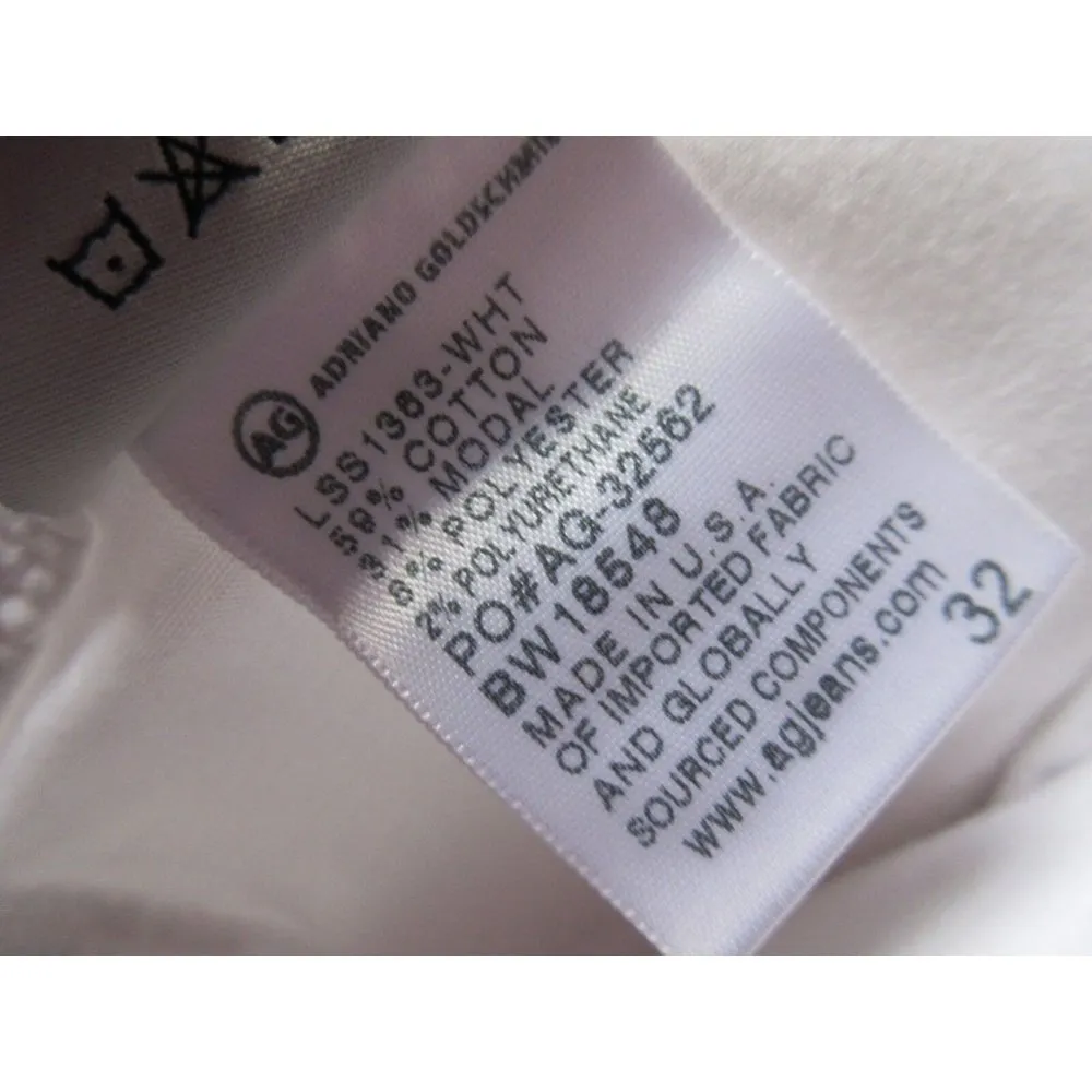 NWT AG Adriano Goldschmied Stilt in White Sateen Cigarette Crop Stretch Jeans 32 - Image 6