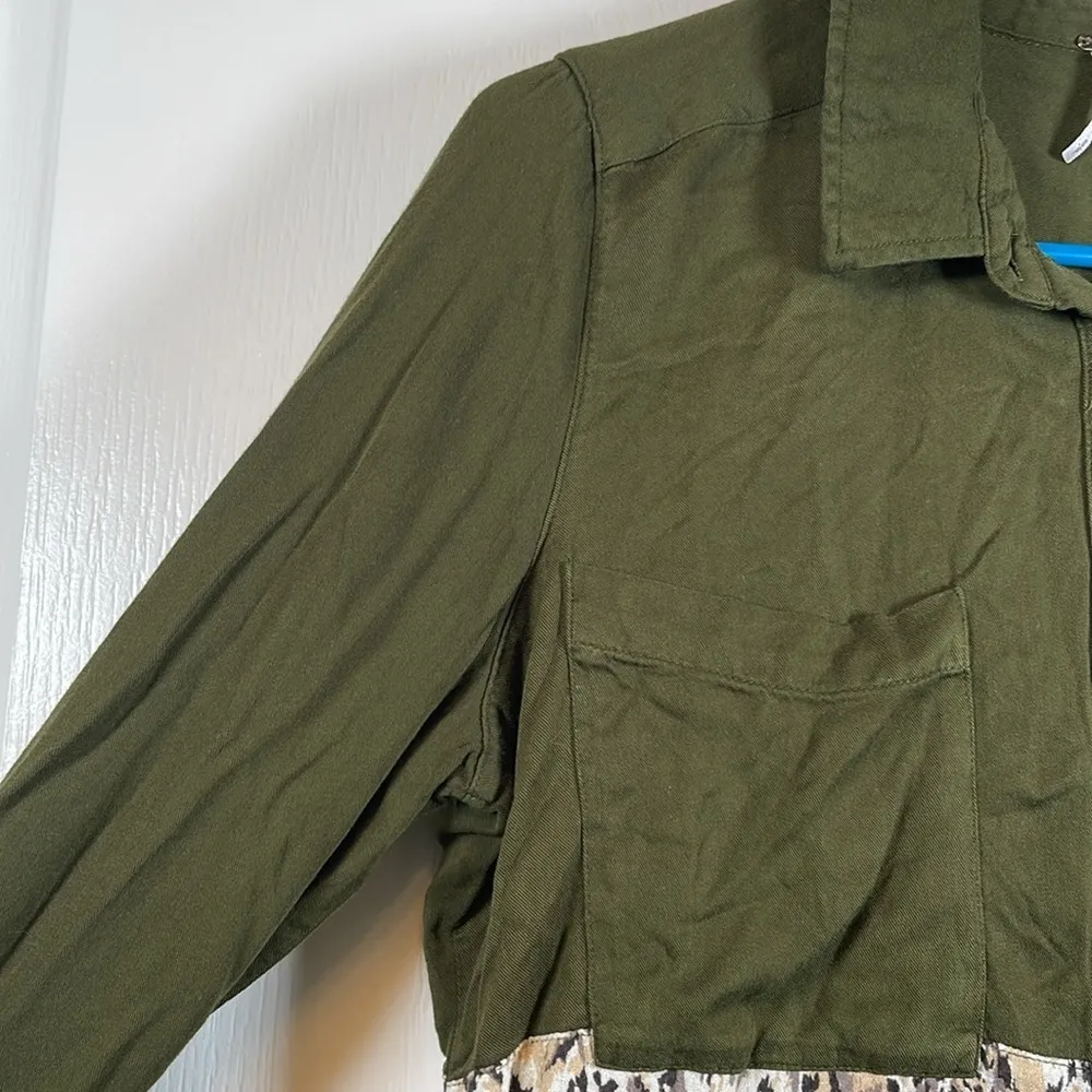 Free People Welcome the Jungle Army Combo Long Sleeve Tunic Size Small EUC #1789 - Image 5