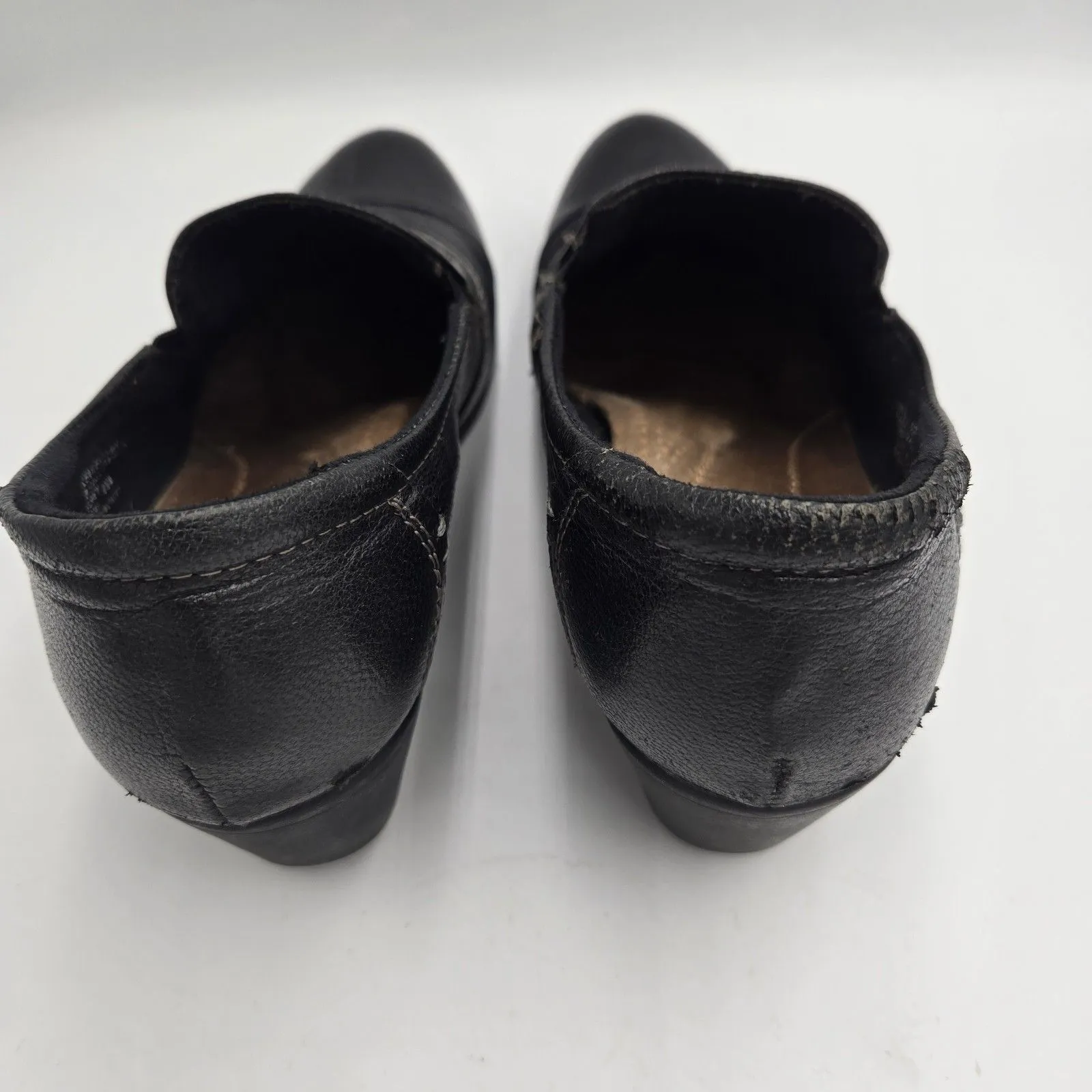 Earth Origins Women Loafers Leather Black SlipOn Sz 8.5 M Derby Shoes Block Heel - Image 6