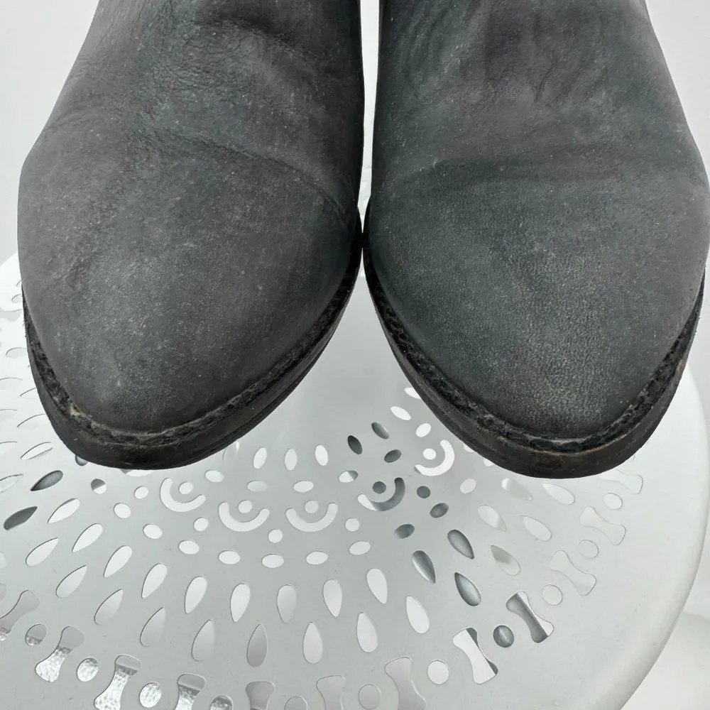 Jeffrey Campbell Rosmore gray nubuck leather zip ankle boots 7.5 - Image 5