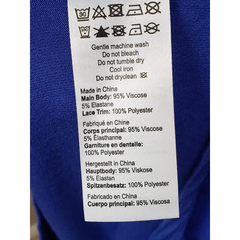 Avenue Top Blouse Women Size 22/24 Blue Solid Viscose Casual Short Sleeve V - Image 6