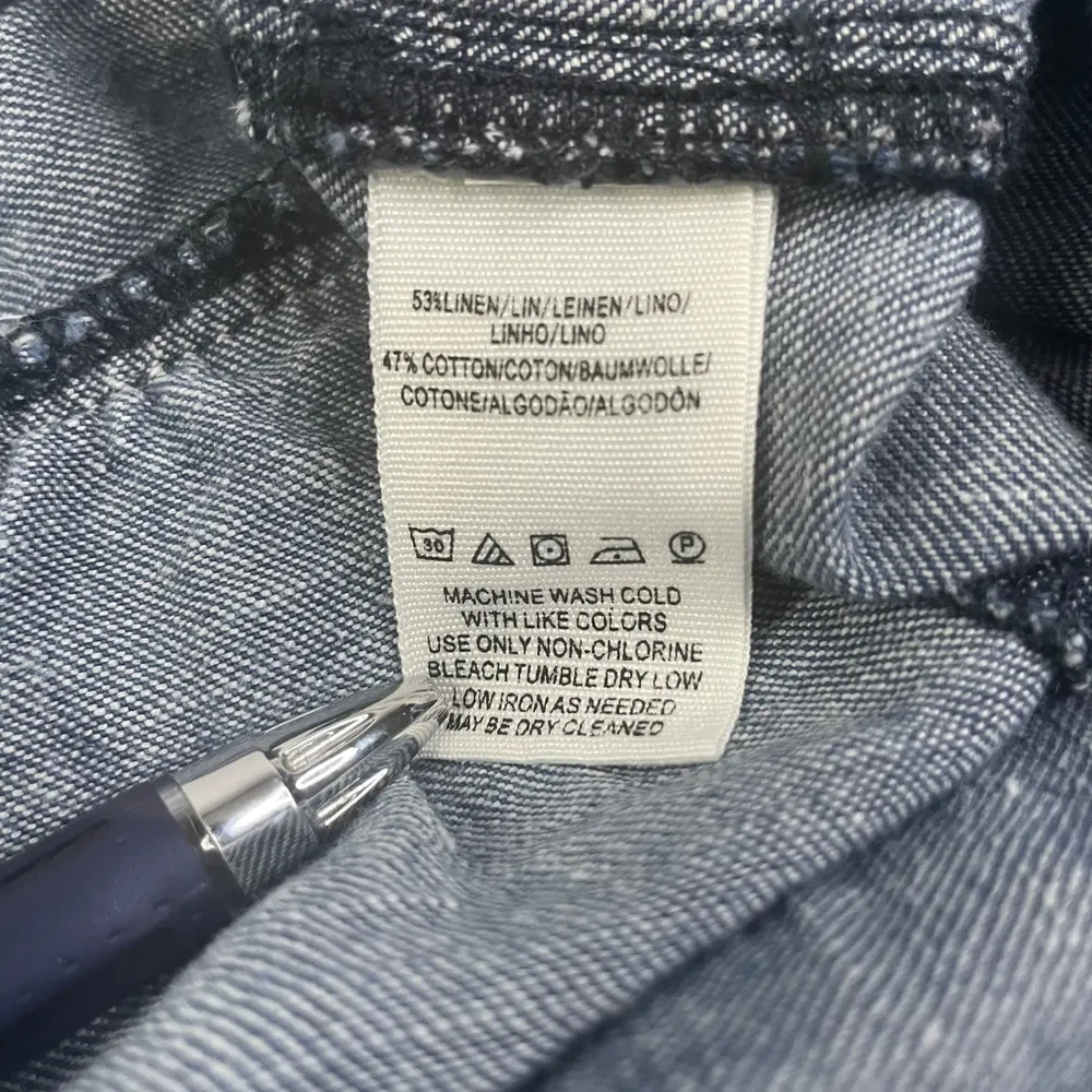 Free People Island Vibes Discharge Trousers, Blue Boho Print Cropped Jeans Sz 31 - Image 14