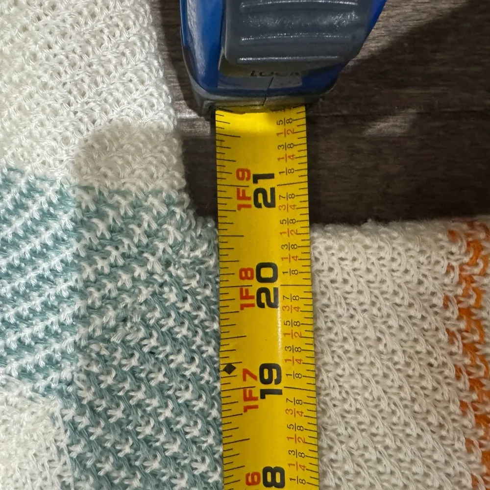 Democracy Cream and Blue Knit Sweater Size L Classic Casual Closet Staple Preppy - Image 11