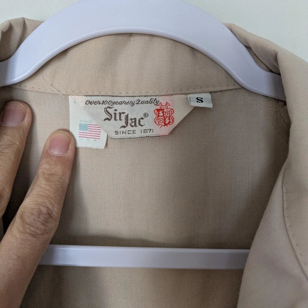 Sir Jac Vintage Golf Jacket Sz S Tan - Image 2