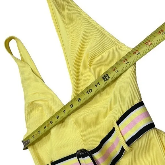 & Other Stories Belted High Cut Swimsuit 70's Retro Summer Vacation Size 8 - Image 11