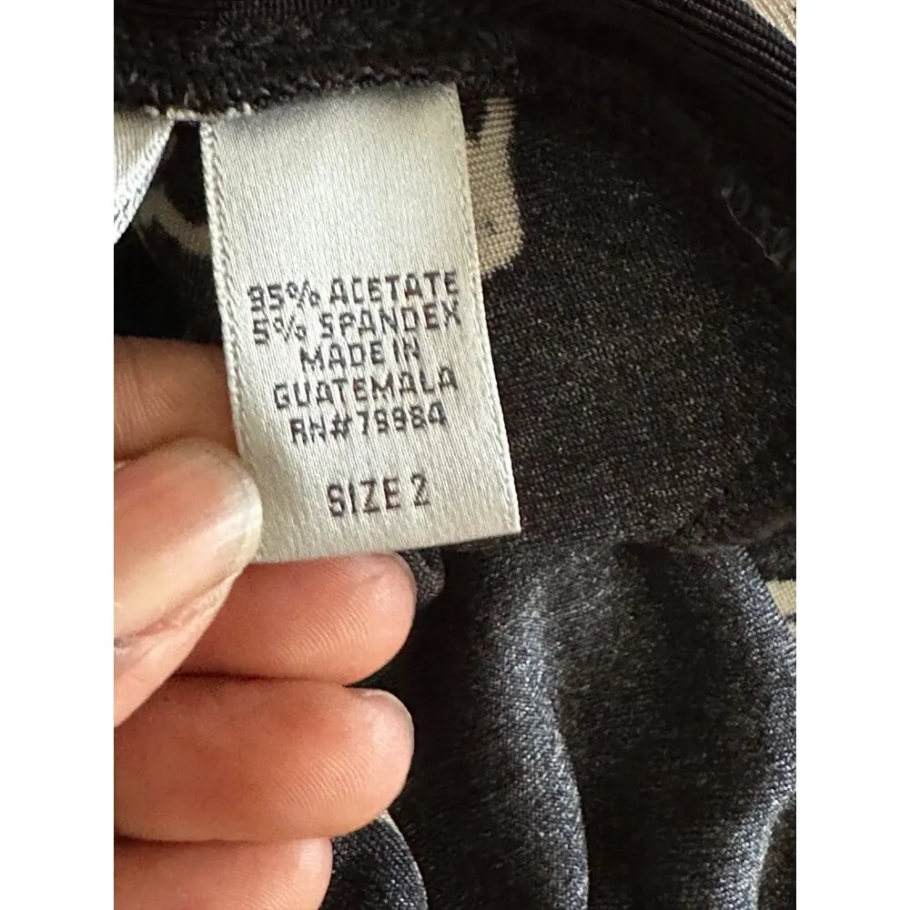 Chicos Travelers Womens L Open Front Floral Print Cardigan Slinky Knit Duster Black Size L - Image 4