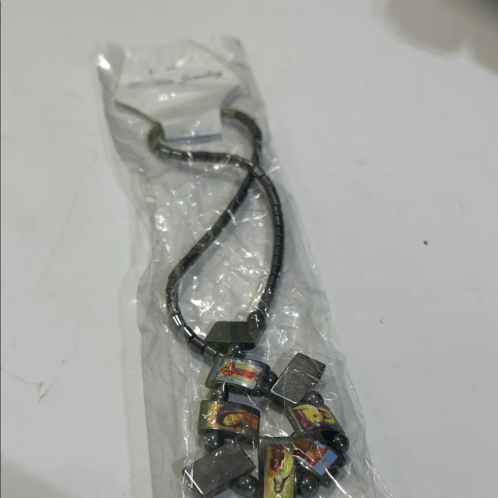 Fashion Jewelry Charcoal Beaded Necklace Black - Image 11