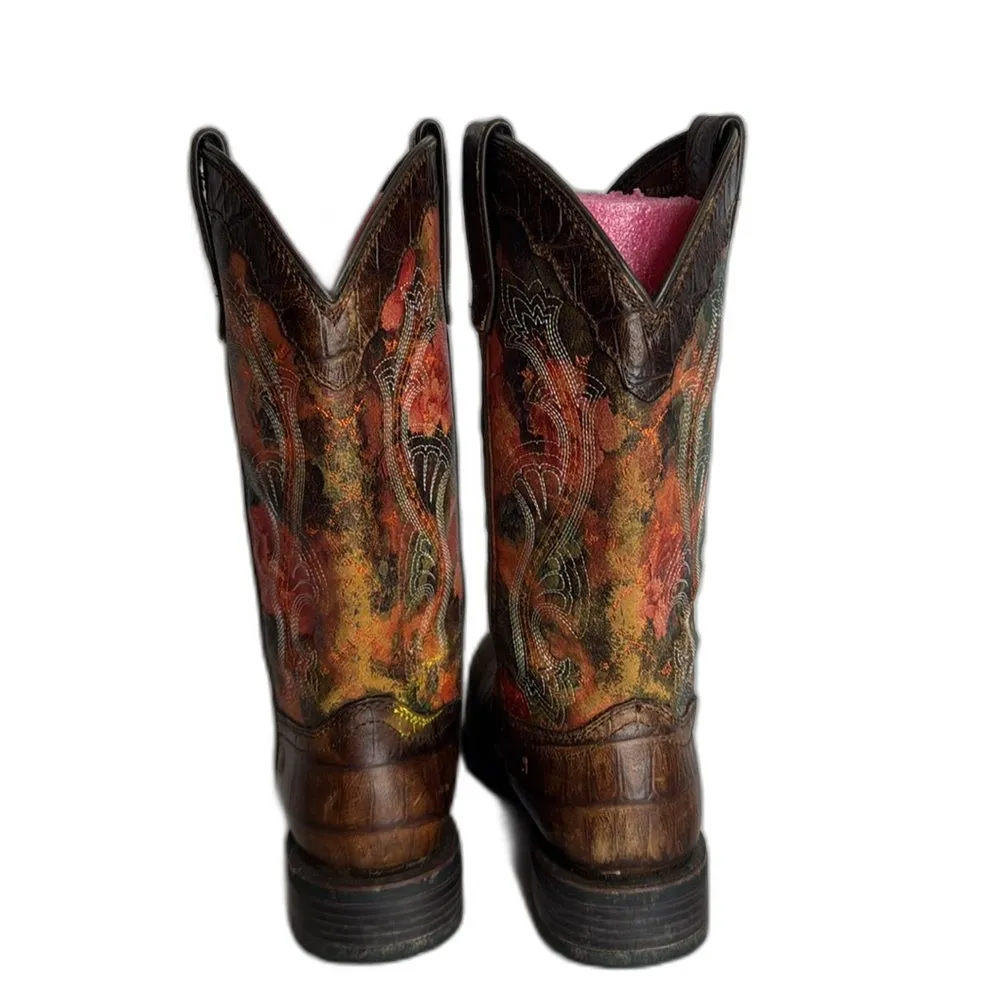 Durango  Mustang Women's Faux Exotic Western Pull-on Boot size 7.5 M rodeo cute - Image 7