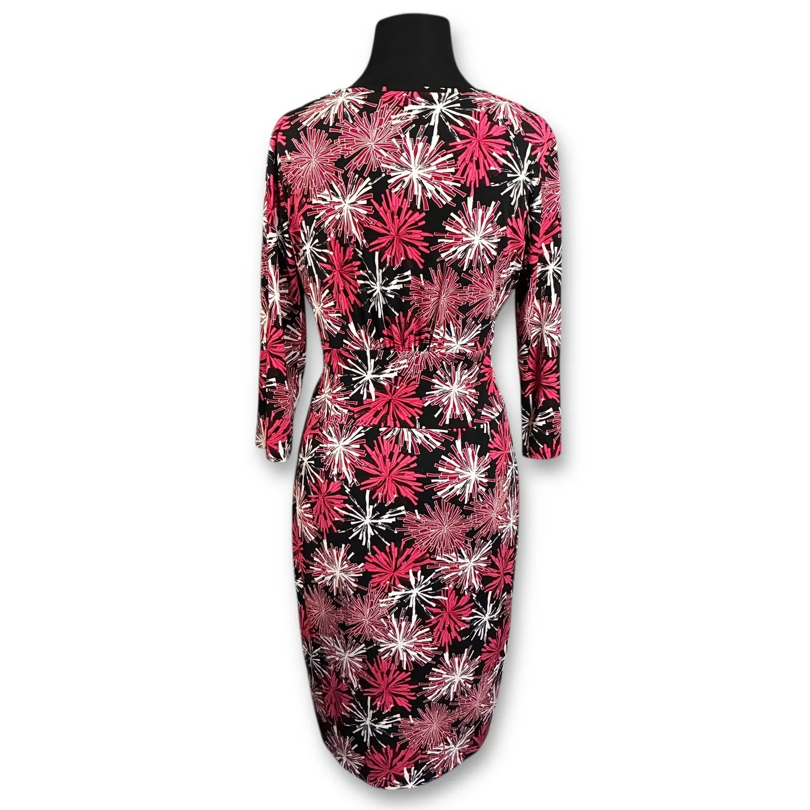 VTG Talbots Petite V Neck 3/4 Sleeve Jersey Knit Dress Size 8 - Image 2