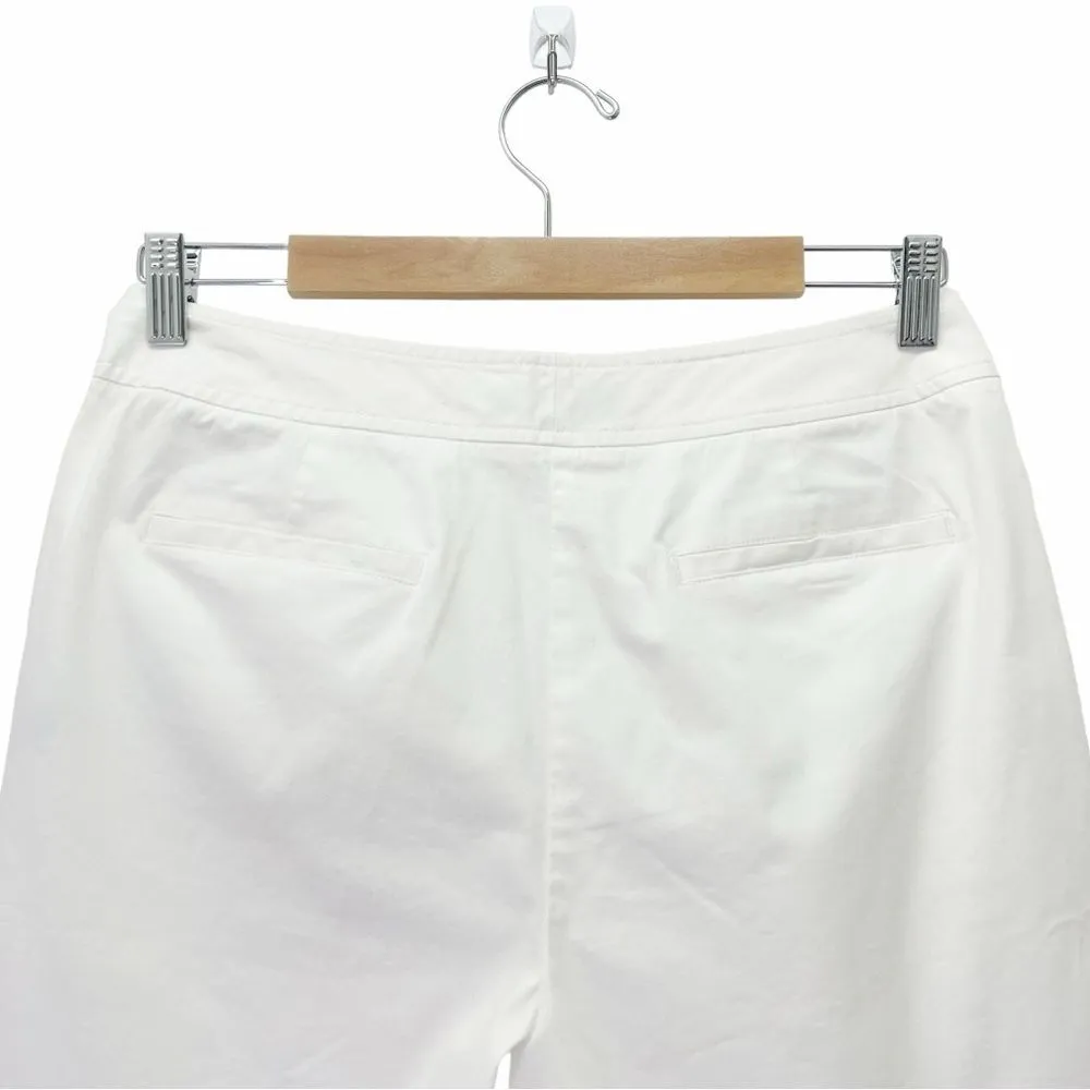 Lafayette 148 Shorts White Stretch Cotton Poplin 8” Bermuda Short Women’s Size 4 - Image 5