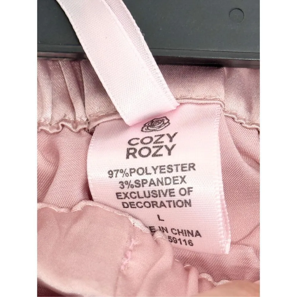 Nordstrom Cozy Roxy Lace Pajama Set Size Large Pink Top + Shorts - Image 5