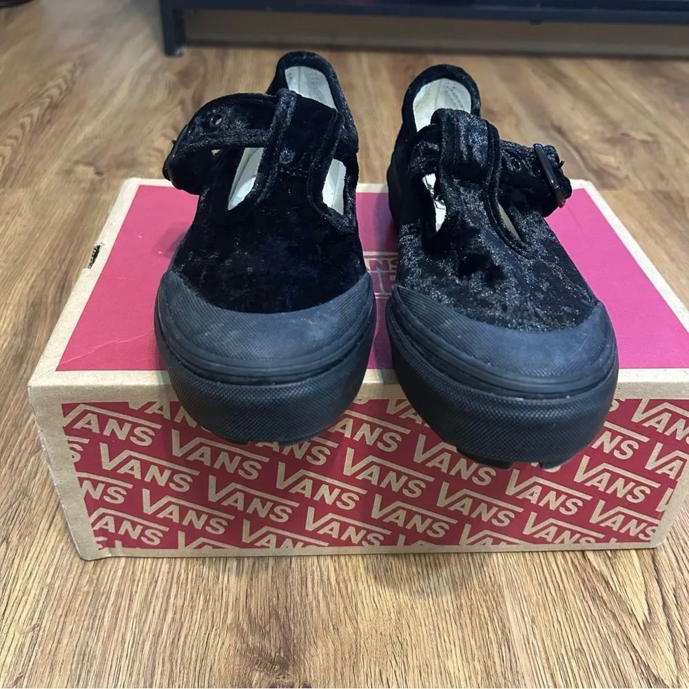 VANS Mary Jane black velvet shoes sneakers women’s 7 new - Image 2
