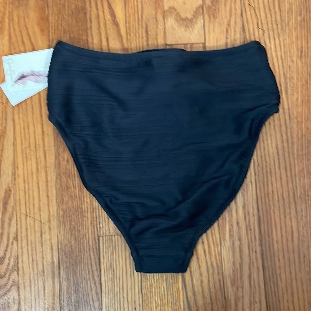 Jessica Simpson Bikini Set High-Waist Tie Bottoms‎ One-Shoulder Top size S NWT - Image 4