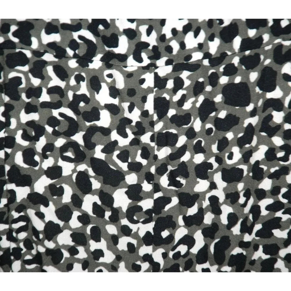 Skies Are Blue Patterned Maxi Dress Button Front Size L 3/4 Sleeve High Slit - Image 7