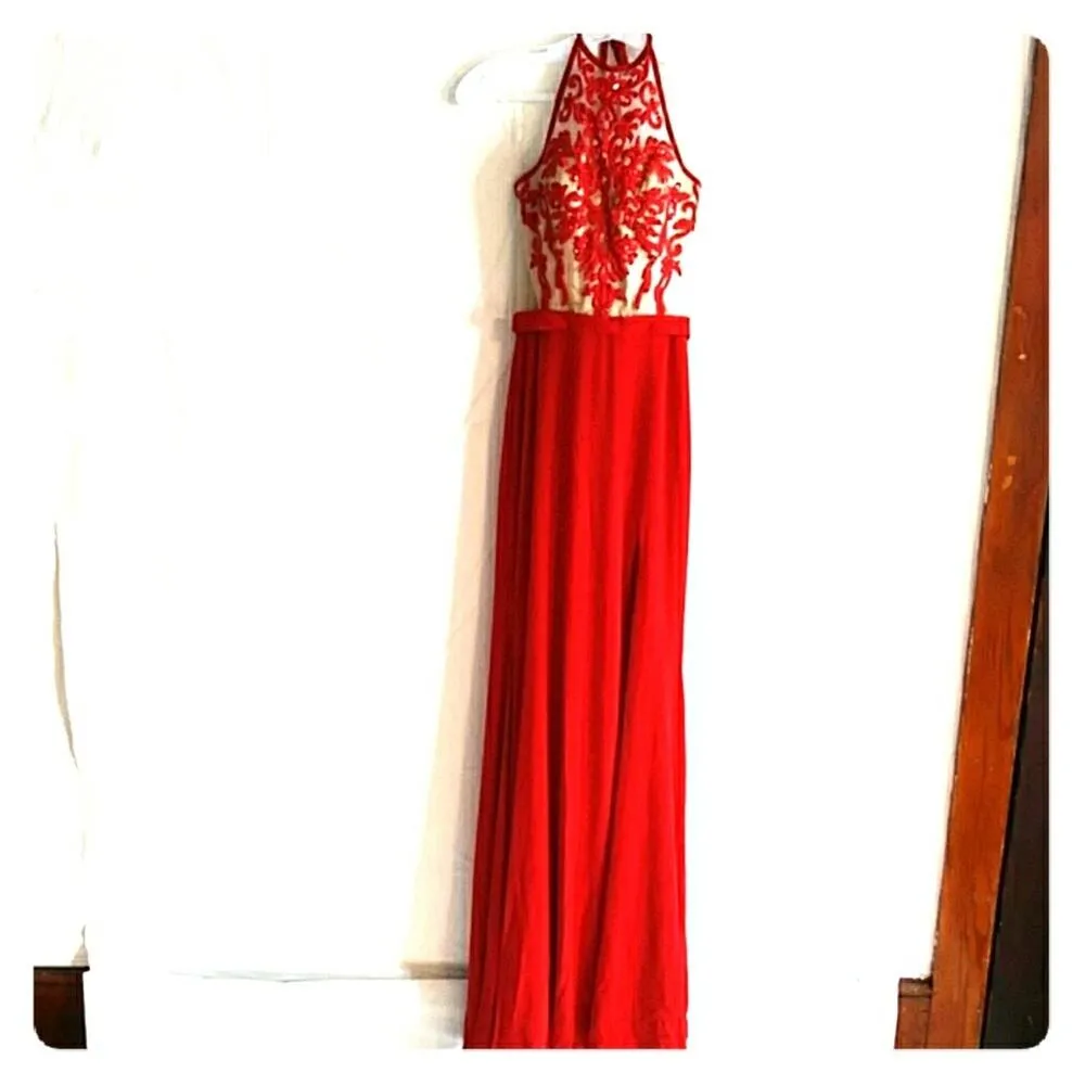 Beaded Embroidered Net Jersey Gown by Paparazzi Prom Size 2 - Image 2