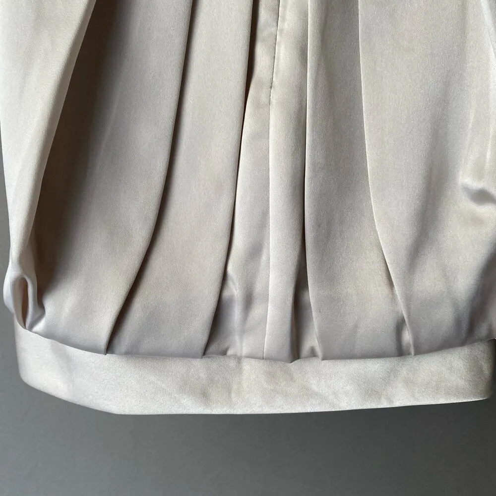 BCBG Maxazria‎ sz 0 beige sleeveless pleated mini cocktail dress - Image 9