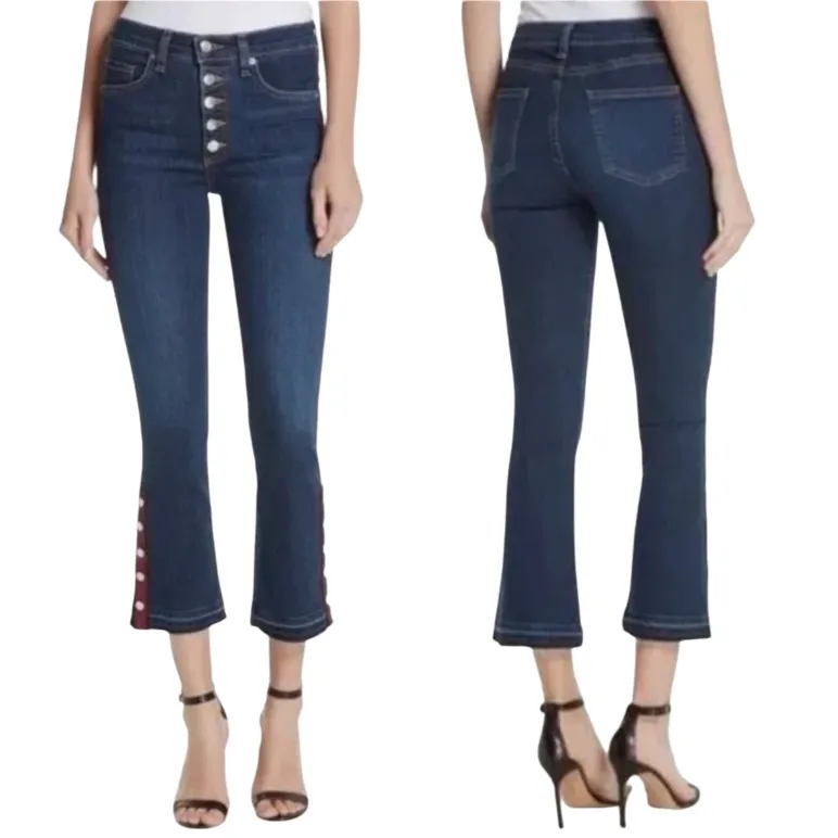 Veronica Beard Carolyn Baby Boot Button Fly Cropped Raw Hem Jeans Size 28 NWT - Image 6