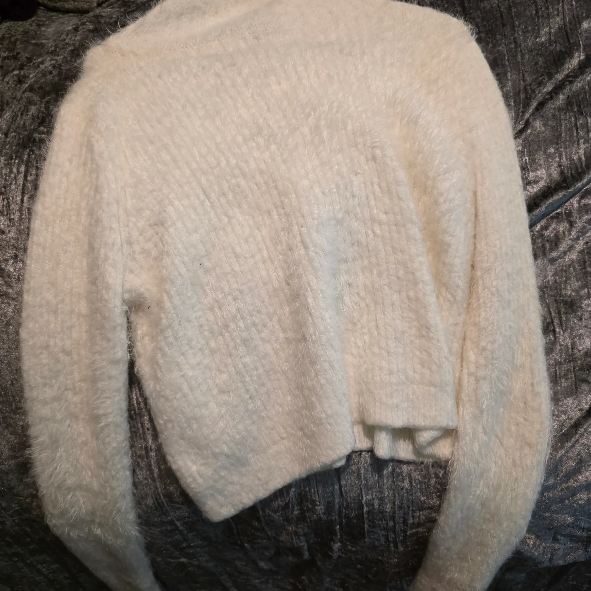 bebe Ivory Cowl Neck Sweater with Button Detail - Image 3