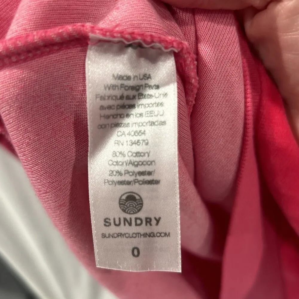 Sundry Sweatshirt Womens 0 XS Hot Pink Soft Side Zipper Long Sleeve Velour - Image 4