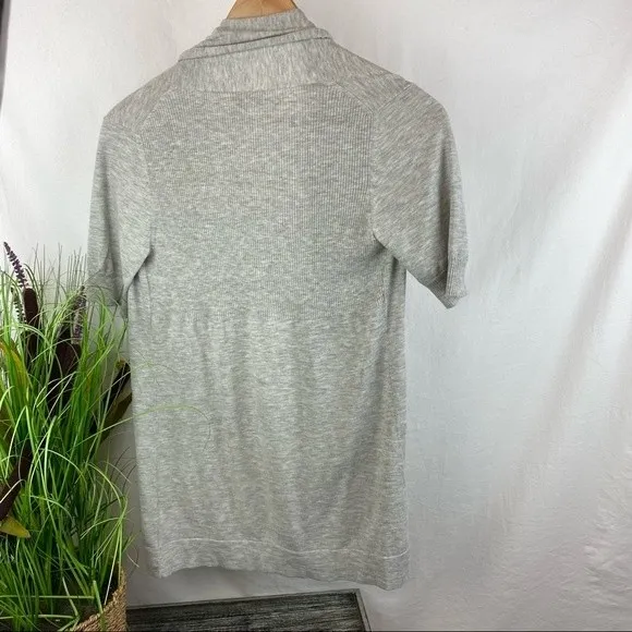 Theory Gray Open Front Short Sleeve Light Weight Sweater S - Image 3