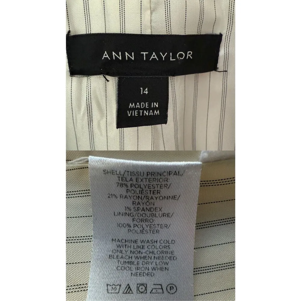 Ann Taylor Toasted Oat Twill Relaxed Long Double Breasted Blazer Size 14 - Image 8