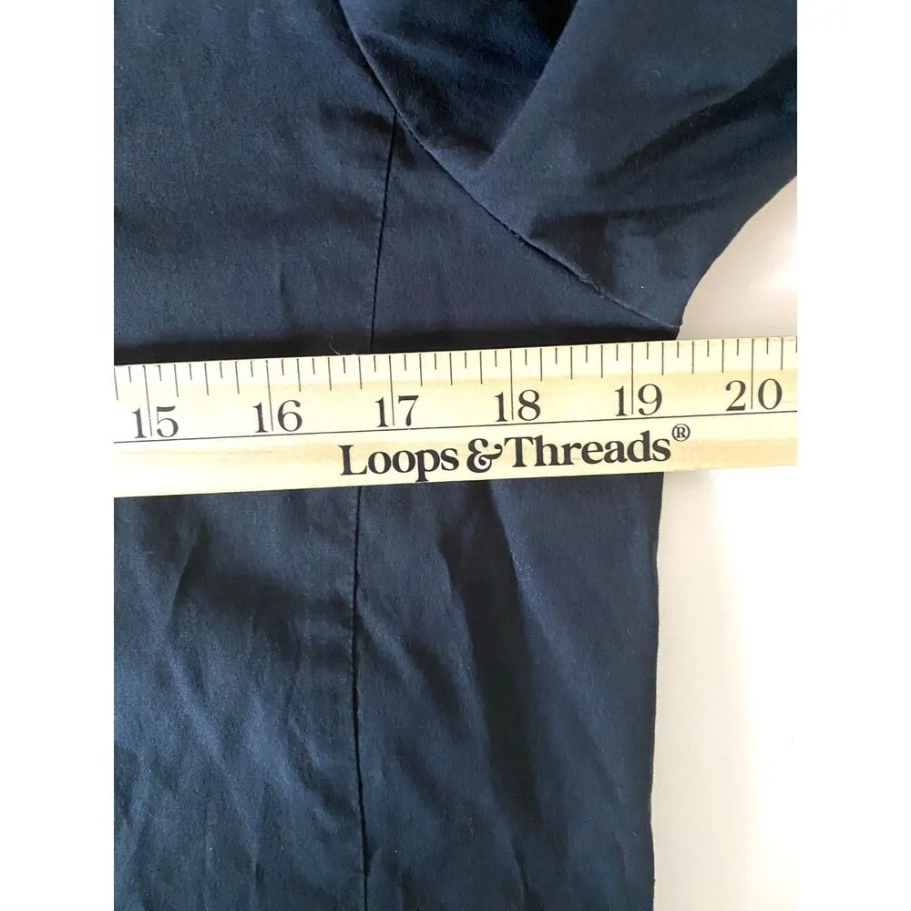 Eileen Fisher Black Button Down 3/4 Sleeve Cotton Spandex Minimalist Shirt Top M - Image 6