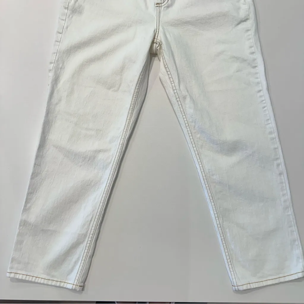 Elizabeth and James High Rise Vintage White Straight Leg Denim Jeans‎ Size 10 - Image 4