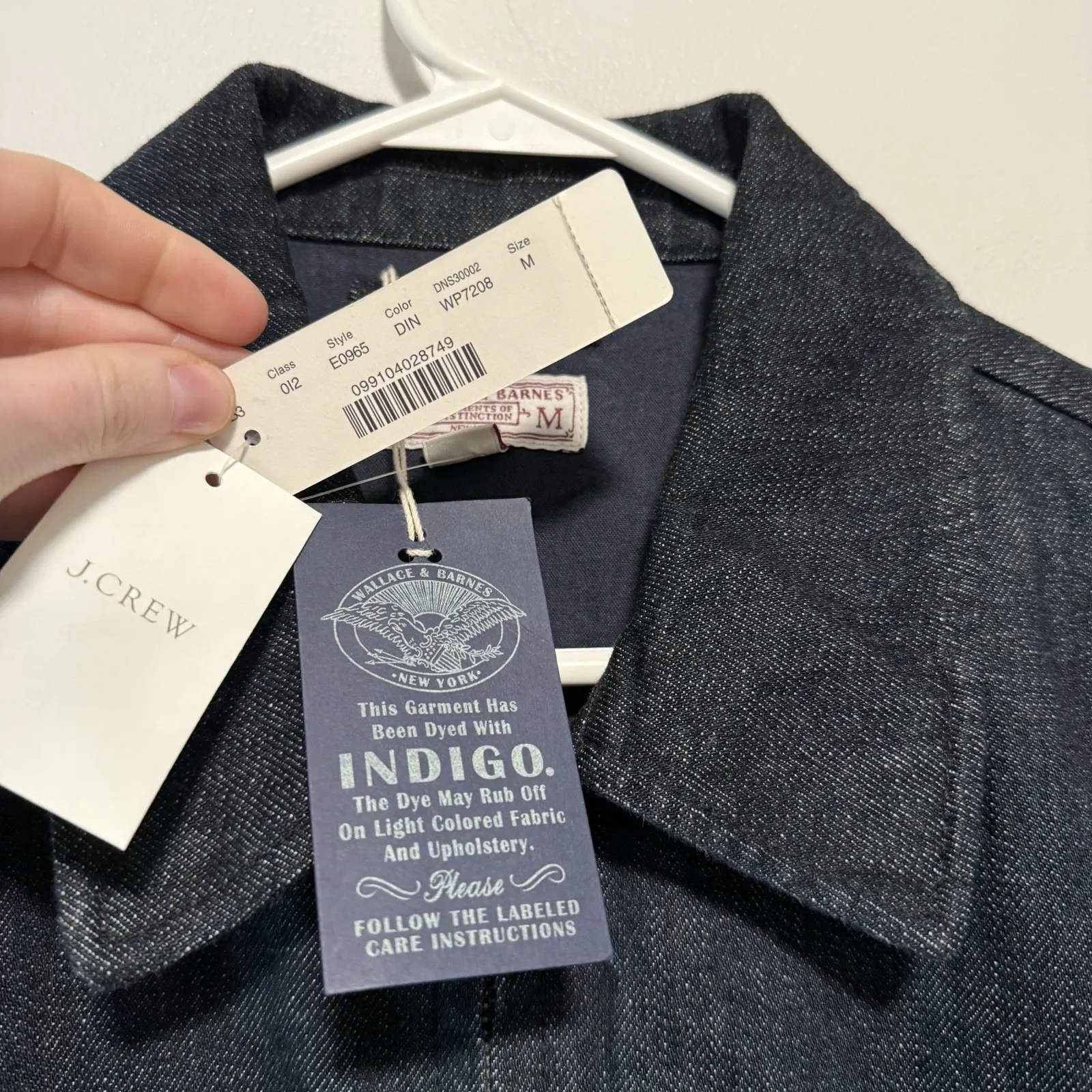 Wallace and Barnes J. Crew NWT Denim Bomber Aviator Zipper Jacket Size Medium Blue - Image 5