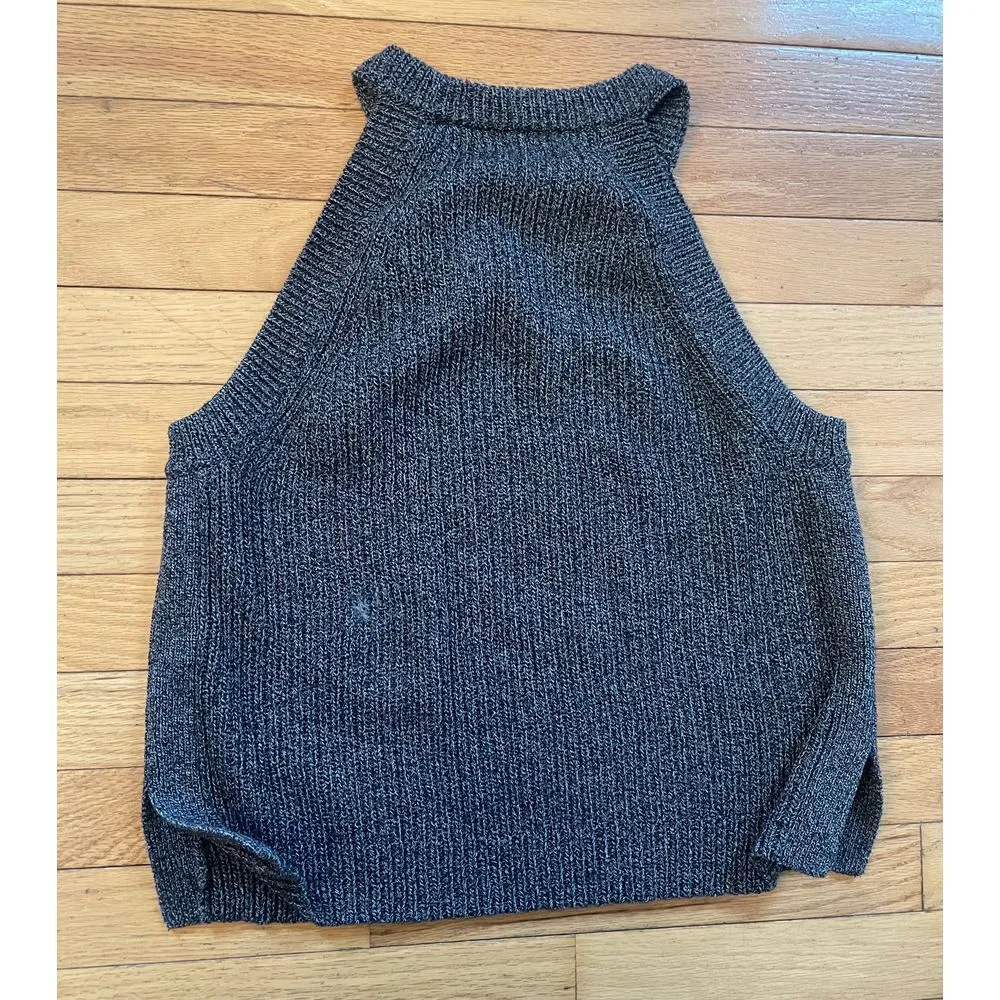 Madewell Valley Sweater-Tank‎ grey/black Sz medium - Image 4