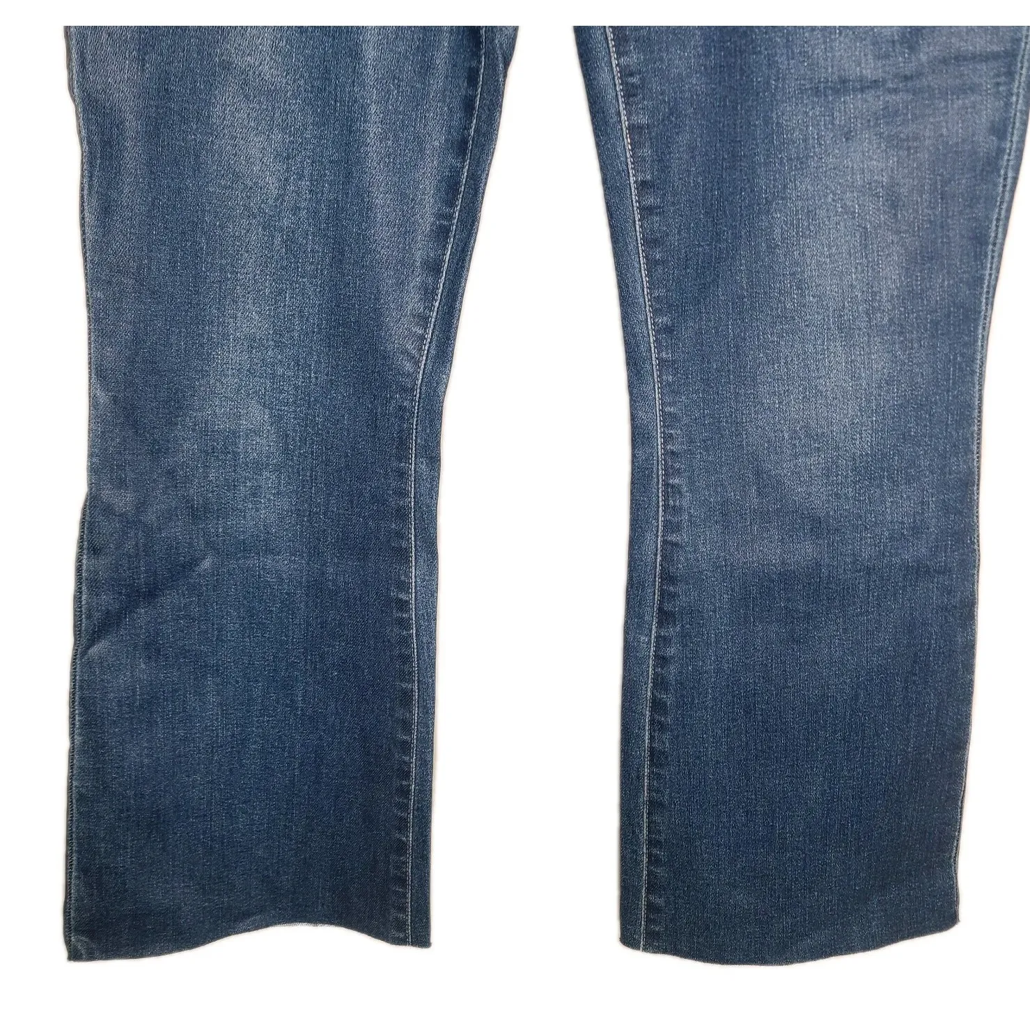 L'AGENCE Kendra High Rise Crop Flare Jeans Zip Raw Hem Regal‎ Coated Women's 28 - Image 3