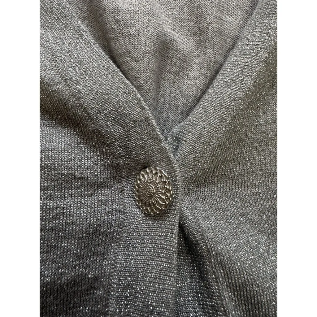Maggie Barnes Sz 3X Flowy Open Cardigan Sweater One Button Metallic Classic NWT - Image 8