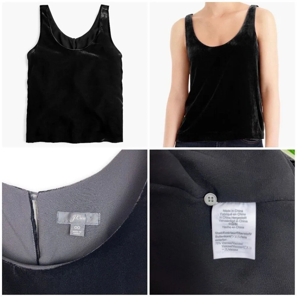 J. Crew Velvet Scoop Neck Tank with Button Back Detail - Image 10