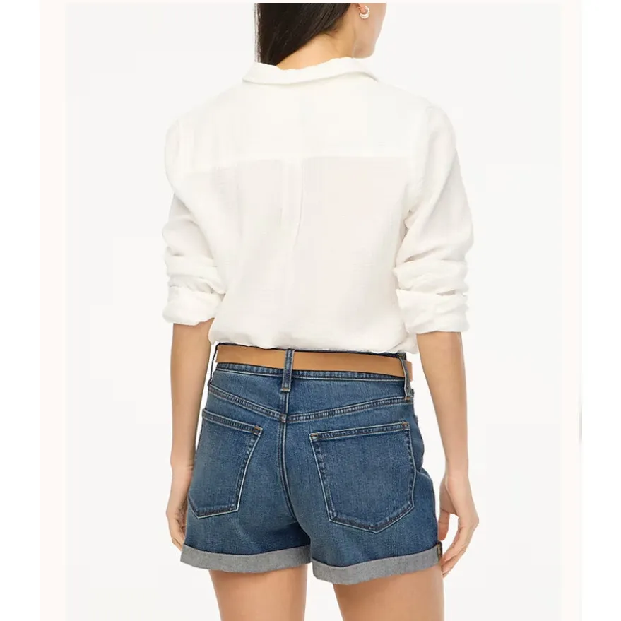 J.Crew High Rise Classic Denim Shorts in Dark Pacific Blue Wash Size‎ 26 - Image 2