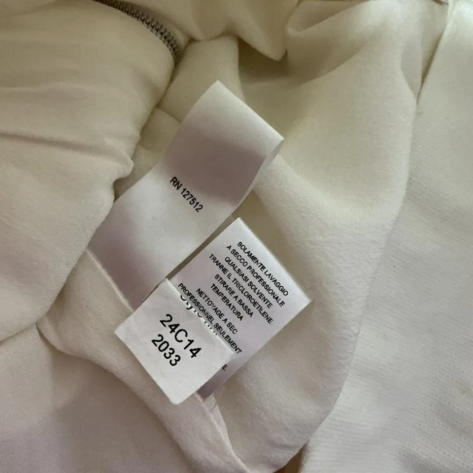 Narciso Rodriguez‎ Cotton Silk Blend Sheath Dress Made in Italy V Neck Zip Front Size 4 - Image 5